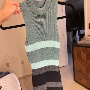 Guess striped teal and black mini dress